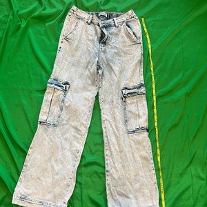Womens cargo jean pants
